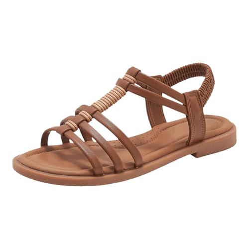 Allbestop Sommerschuhe Damen Sandalen Weite Sommerschuhe Elegant Strandschuhe Damen Strandschuhe Sommersandalen Strass Sandalen Elegant Flach Schuhe Mit Strass Schuhe Lässige Offene Zehentrenner 38.5 von Allbestop