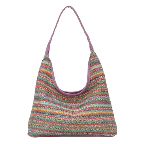 Allbestop Strandtasche, Große Gehäkelte Beach Bag Mit Mesh-Design Damen Gestrickte Umhängetasche Umhängetasche Handtasche Sling Bag Damen Tasche Strand Damen-Shopper von Allbestop