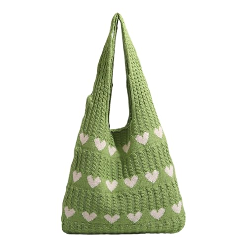 Allbestop Strandtasche Damen Sommer Boho, Häkeltasche Strandtasche Damen-Strick Häkeltasche Handtasche Für Reisen Arbeit Schule Big Bag Boho-Damen-Schultertasche Shopper von Allbestop