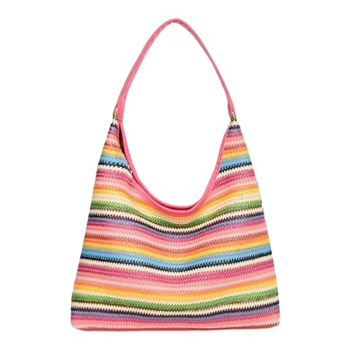 Allbestop Strandtasche Damen Sommer Boho, Strand Mesh Tragetasche Damen-Strick Häkeltasche Sommer Handtasche Beach Bag Netz Für Urlaub Reisen Strand Damen Tasche Für The Beach、 Reisen、 Arbeit、 Schule von Allbestop