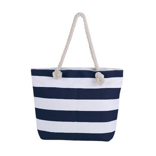 Allbestop Strandtasche Damen Strandtasche Familien-Strandtasche Strandtasche Reißverschluss Handtasche Und Sanddicht Geeignet Für Strand Reisen Pool Fitnessstudio Damen Wintermantel (Dark Blue, One Si von Allbestop