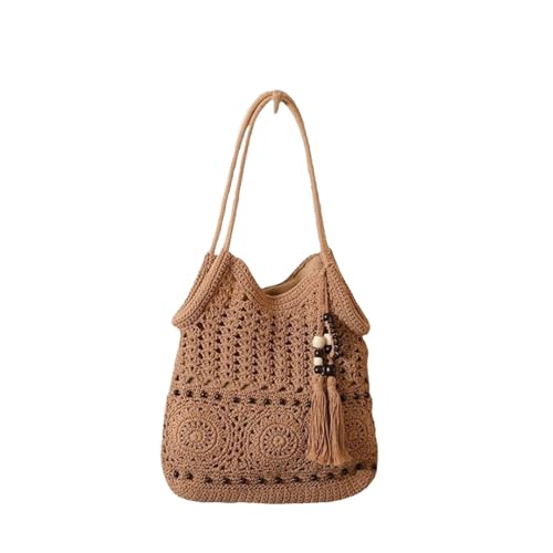 Allbestop Strandtasche Strohtasche Damen, AchselhöHlen Hobo Tasche Umhängetasche Netz-Stricktasche Umhängetasche Damen Gross Everyday Bag Tasche Groß Damen-Shopper von Allbestop