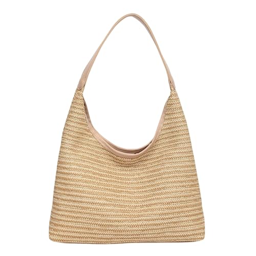 Allbestop Strandtasche Strohtasche Damen, Gestrickte Handtaschen Damen Gestrickte Umhängetasche Häkeltasche Mesh Gehäkelt Handtasche Big Bag Stofftasche Damen-Shopper von Allbestop
