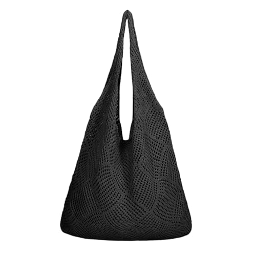 Allbestop Strandtasche Strohtasche Damen, Umhängetasche Häkeltaschen Damen-Strick Häkeltasche Netztasche Umhängetasche Hobo Bag Damen Netz-Stricktasche Netzbeutel von Allbestop