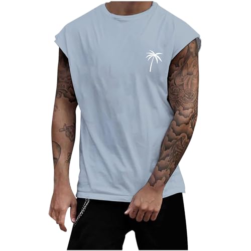 Allbestop Tank Top Herren Sport Atmungsaktive Tanktop Basic Shirt Hawaii Unterhemd Gym Axelshirt Muskel T-Shirt Oberteil Hemd Kurzarm L von Allbestop