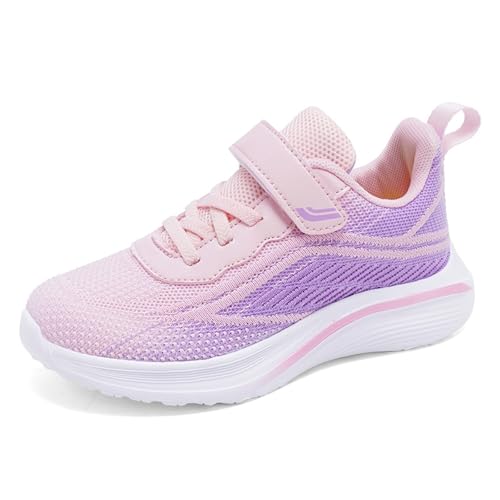 Allbestop Turnschuhe Mädchen Sportschuhe Kinder Sportschuhe mit Klettverschluss Atmungsaktiv Hallenturnschuhe Sport Jogger Sneaker Helle Sohle Kinder mädchen Jungen Wanderschuhe Laufschuhe von Allbestop