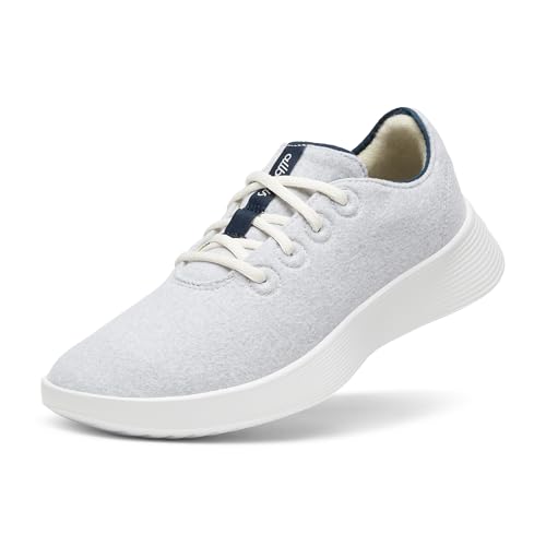 Allbirds Damen Wool Runner Go Atmungsaktive Merinowolle Sneaker, Hellgrau, True Navy (Blizzard-Sohle), 39 EU von Allbirds