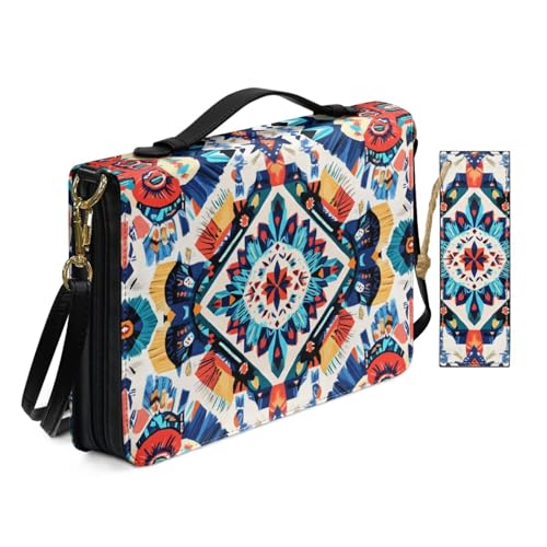 Allcute Bibelhülle aus PU-Leder für Damen, Anbetung, Kirche, Tasche mit Lesezeichen, geometrische Bibelhüllen mit Schultergurt, Buchtragetasche Allcute Bibelhülle aus PU-Leder für Damen, Anbetung, Kirche, Tasche mit Lesezeichen, geometrische Bibelhüllen mit Schultergurt, Buchtragetasche von Allcute
