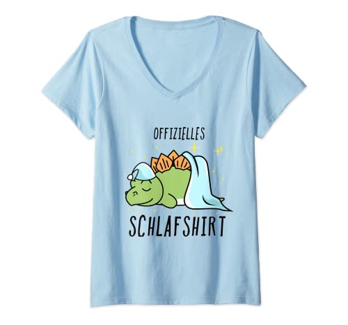 Damen Dinosaurier Dino Pyjama Schlafanzug T-Shirt mit V-Ausschnitt von Alle Dinosaurier Angebote