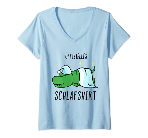 Damen Dinosaurier Dino Pyjama Schlafanzug T-Shirt mit V-Ausschnitt von Alle Dinosaurier Angebote