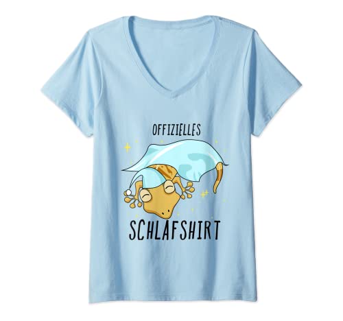 Damen Eidechse Pyjama Schlafanzug T-Shirt mit V-Ausschnitt von Alle Gecko Angebote