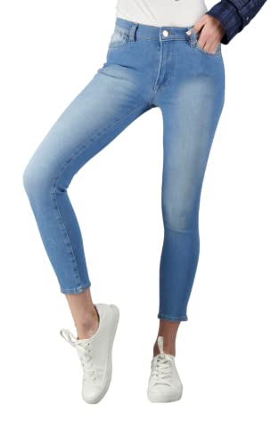 Alleben Elise Skinny Jeans - Hochtaillierte Jeans für Frauen - Flexible Stretch-Jeggings - Größe 26 – Leicht Indigo von Alleben