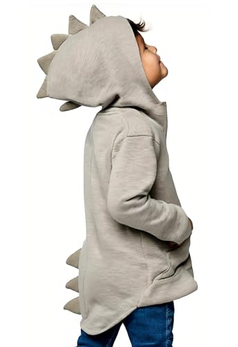 Alleen Baby Kinder Kleidung Herbst Dinosaurier Langarm Tops Hoodie für Jungen 1-7Jahre (Größe 130, Grau) von Alleen