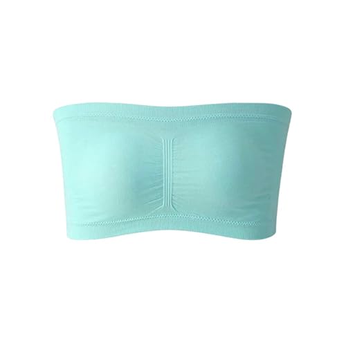 Alleen Damen Trägerlos Gepolster BH Atmungsaktiv Stretch Bra Ohne Bügel Nahtlos Bandeau (Blau, M) von Alleen