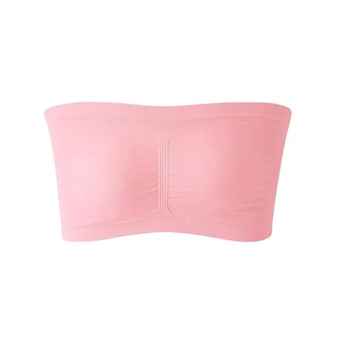 Alleen Damen Trägerlos Gepolster BH Atmungsaktiv Stretch Bra Ohne Bügel Nahtlos Bandeau (Rosa, S) von Alleen