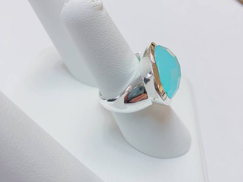 Aqua Chalcedon Ring Nach Wunsch von AlleghenyDiamondMine