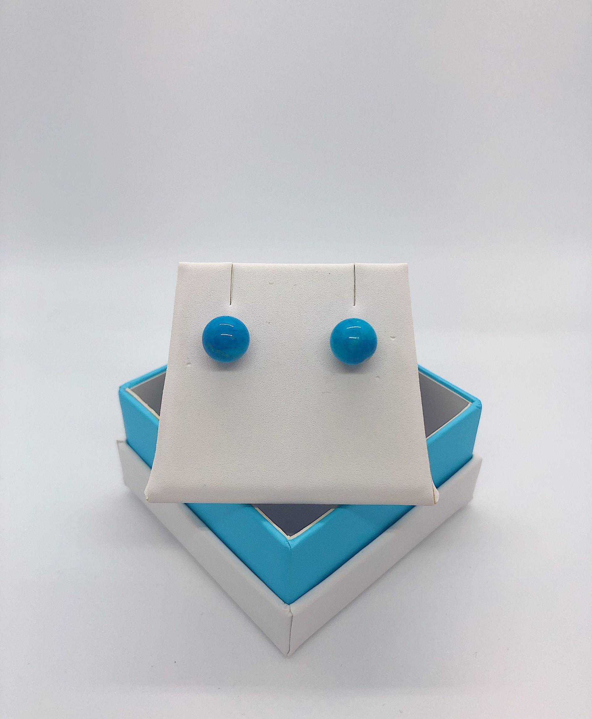 Custom 14Kt-Wg Türkis Ohrstecker von AlleghenyDiamondMine