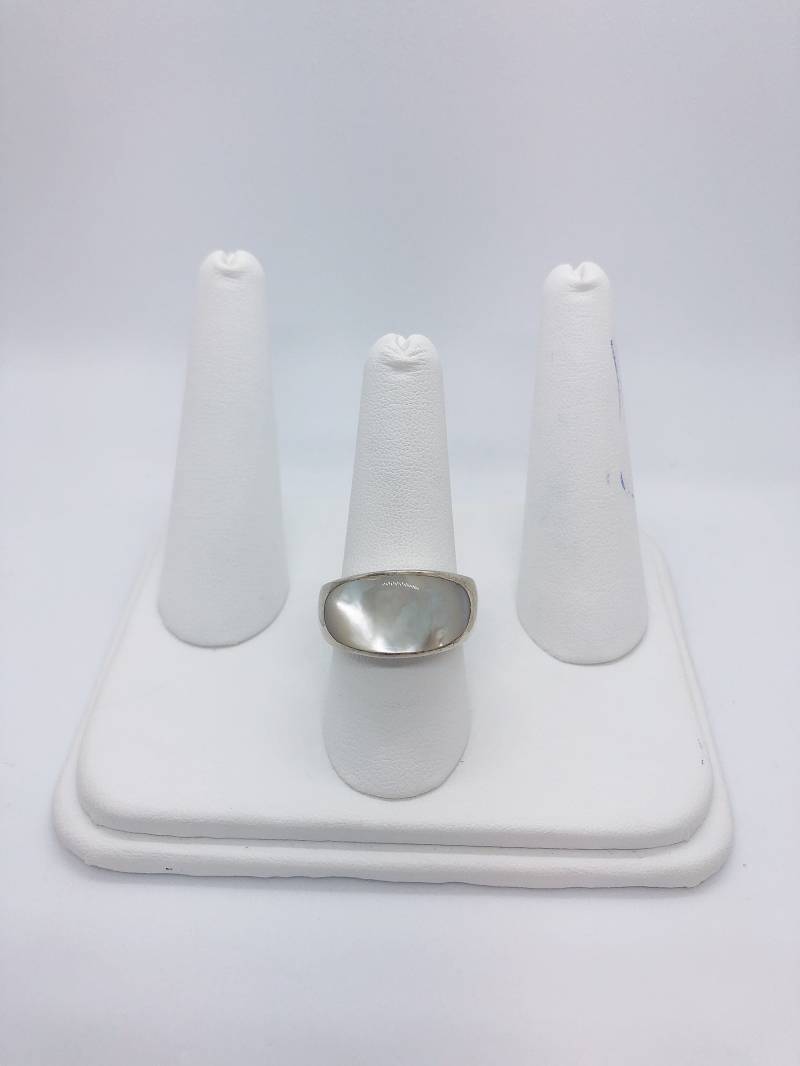 Custom 925Ss Cabochon Perlmutt Kuppel Ring von AlleghenyDiamondMine