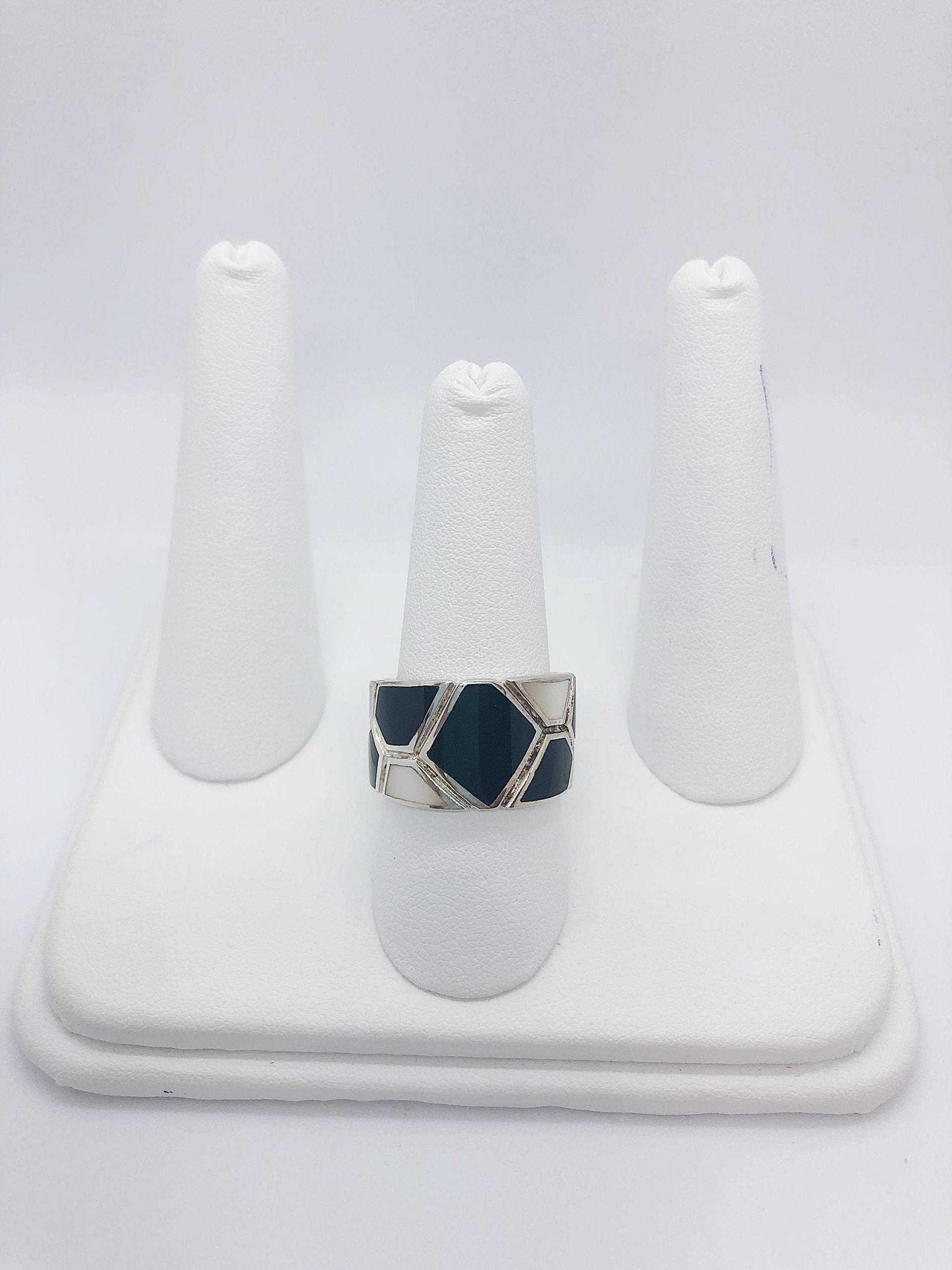 Custom 925Ss Onyx & Perlmutt Kuppel Ring von AlleghenyDiamondMine