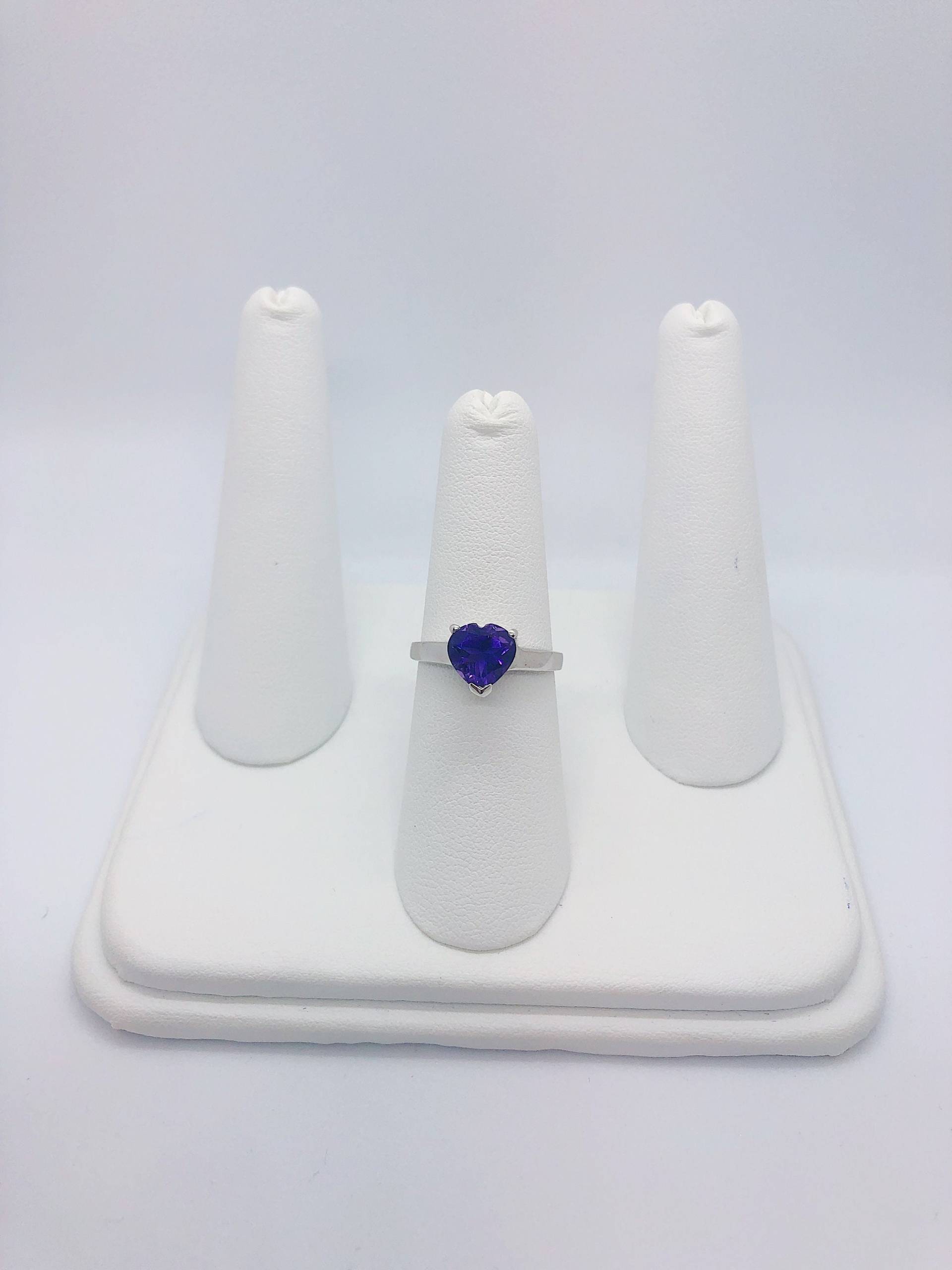 Custom Amethyst "You Are My Heart' Solitare Ring Aus 925 Sterling Silber von AlleghenyDiamondMine