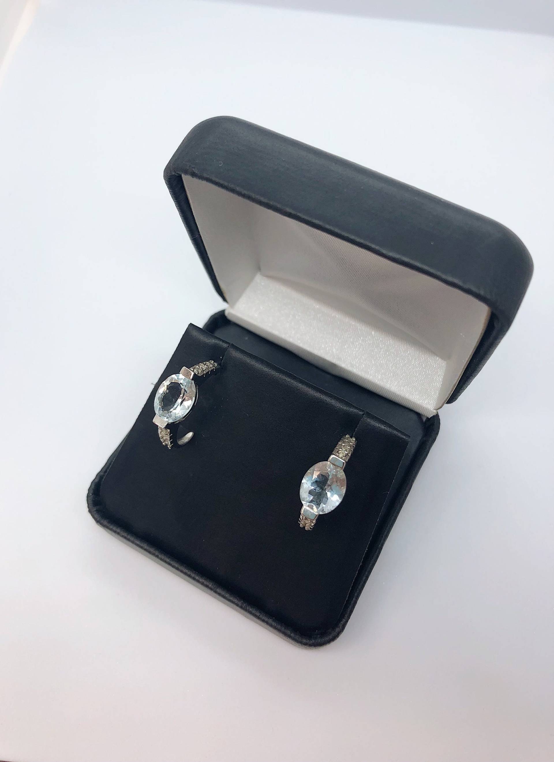 Custom - Echte Aquamarin & Diamant Hoop Ohrringe von AlleghenyDiamondMine