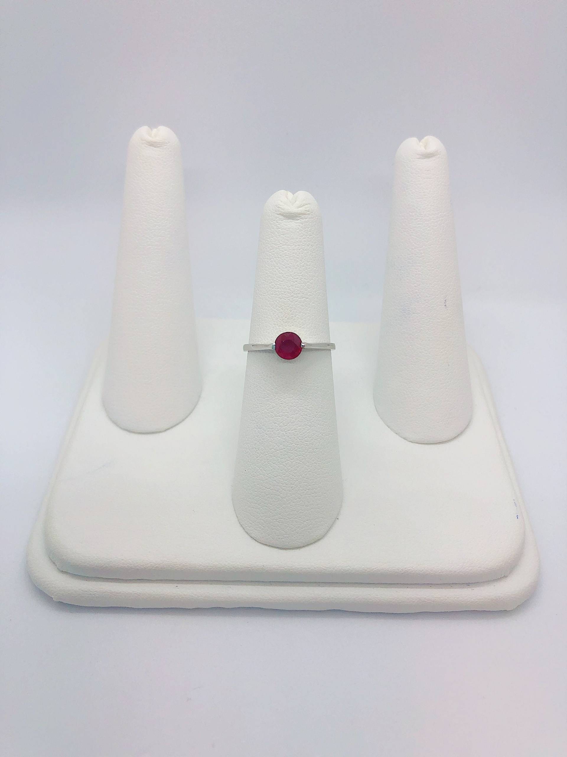 Custom Spannungsset Rubin Solitare Ring Aus 925 Sterling Silber von AlleghenyDiamondMine