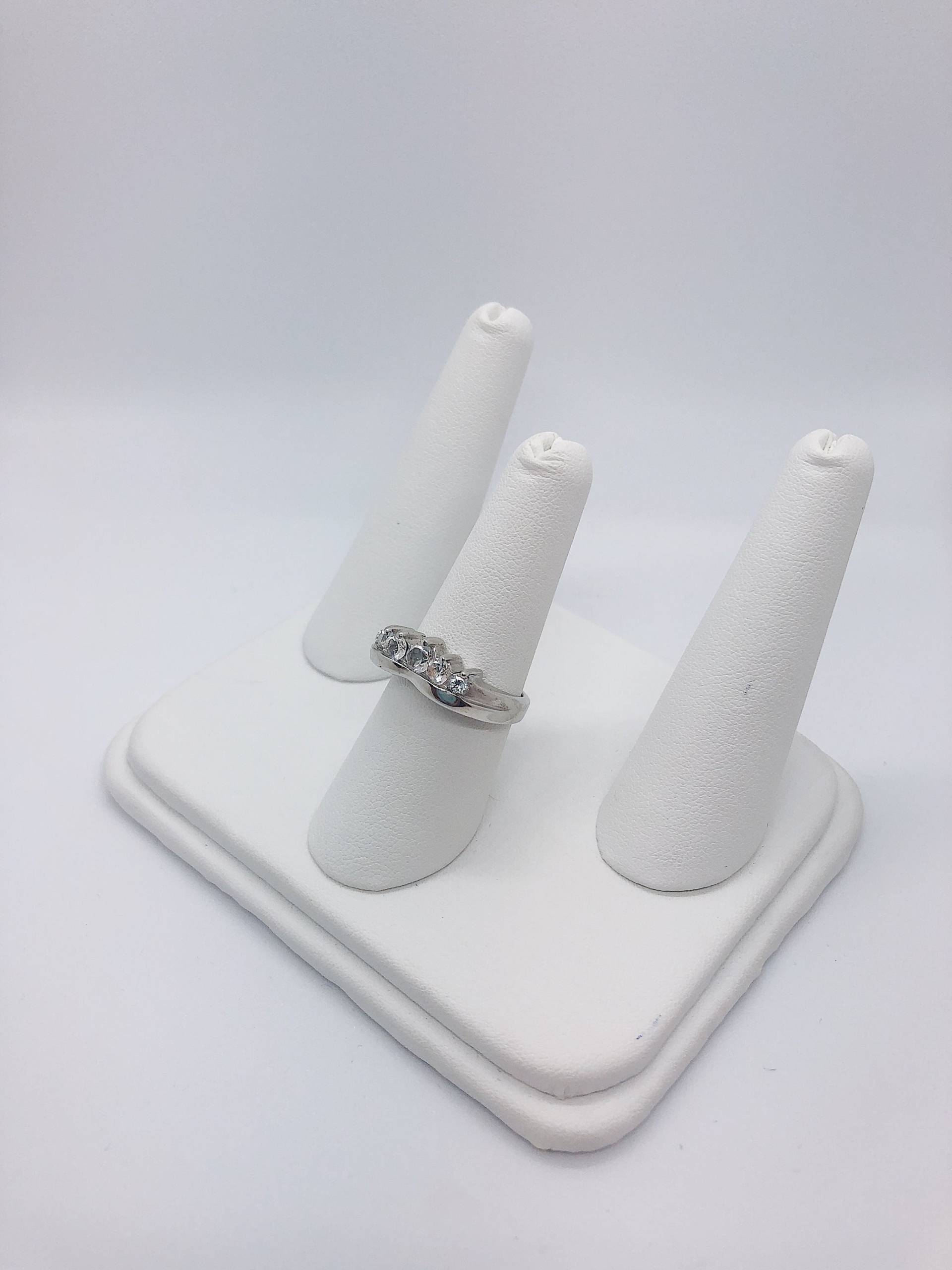 Custom Weiße Topas Krone Stapelring Aus 925 Sterling Silber von AlleghenyDiamondMine