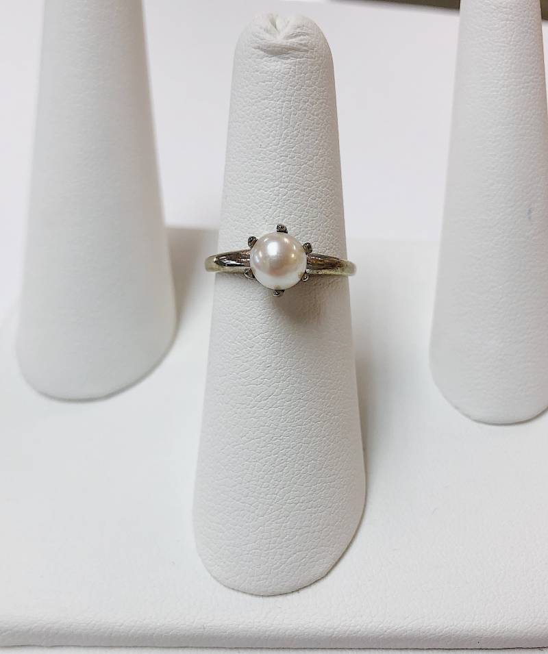 Damen Vintage Gold Perlen Ring von AlleghenyDiamondMine