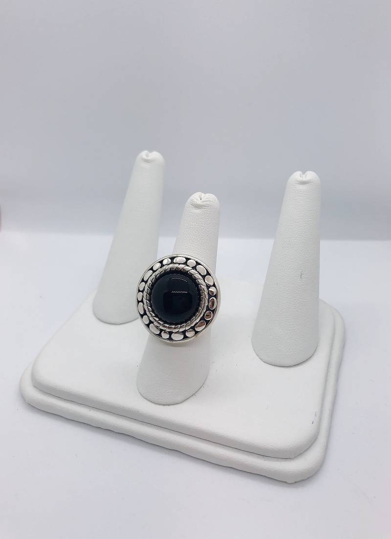 Onyx Und Sterling Silber Kreis Ring von AlleghenyDiamondMine