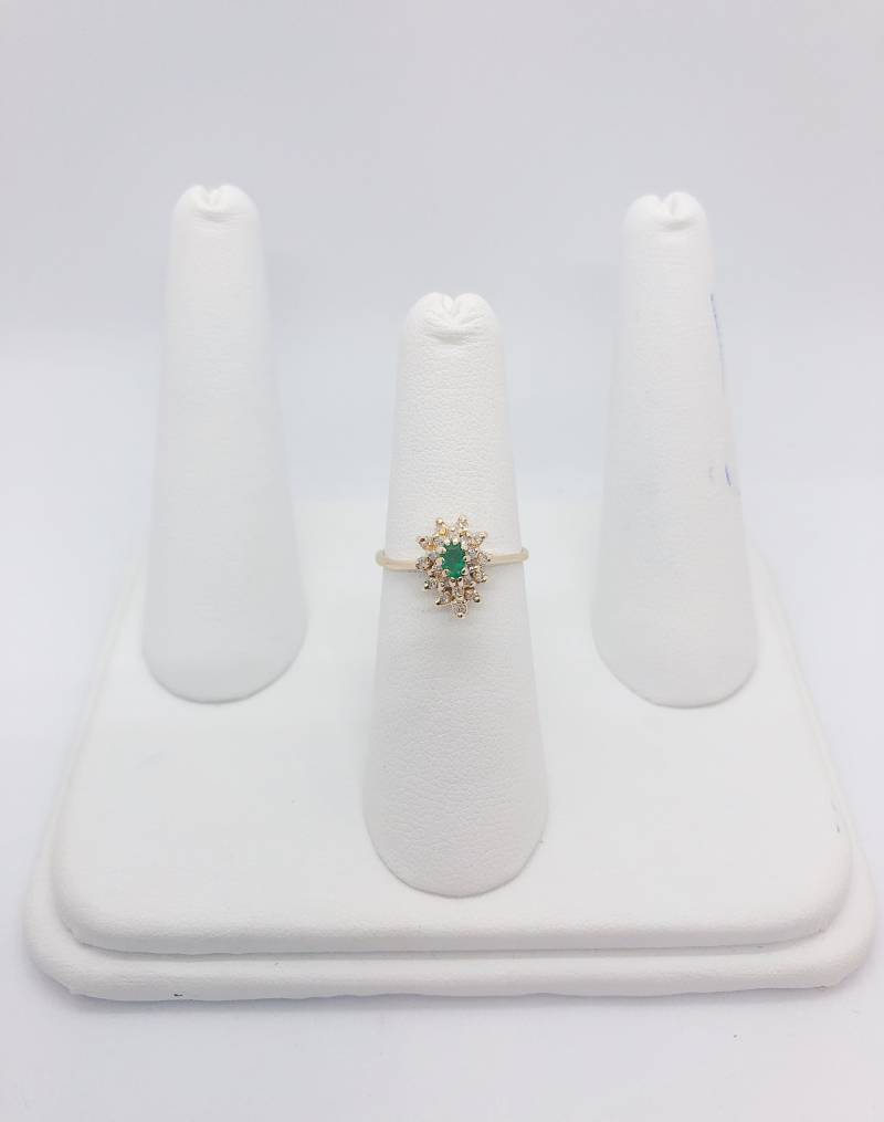 Vintage 14Kt-Yg Diamant & Smaragd Ring von AlleghenyDiamondMine