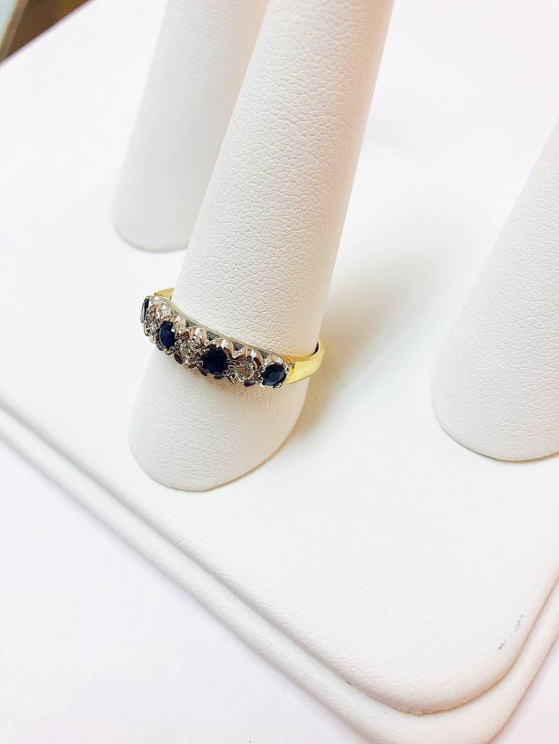 Vintage - Damen Diamant & Saphir Band von AlleghenyDiamondMine