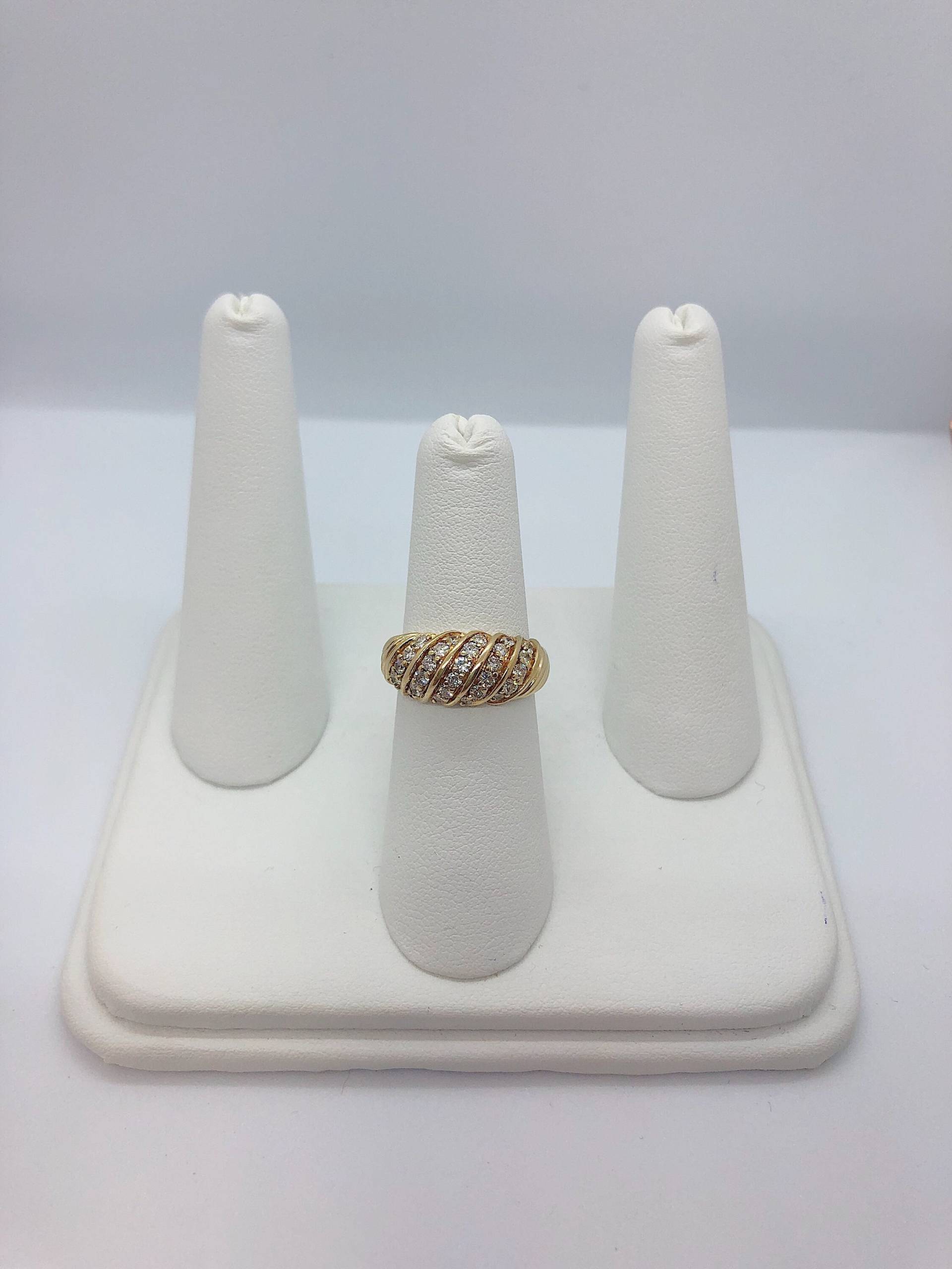 Vintage - Diamant & Gold "Shrimp Ring" Größe 6 Ein Karat Gesamtgewicht Farbe G Klarheit Vs von AlleghenyDiamondMine