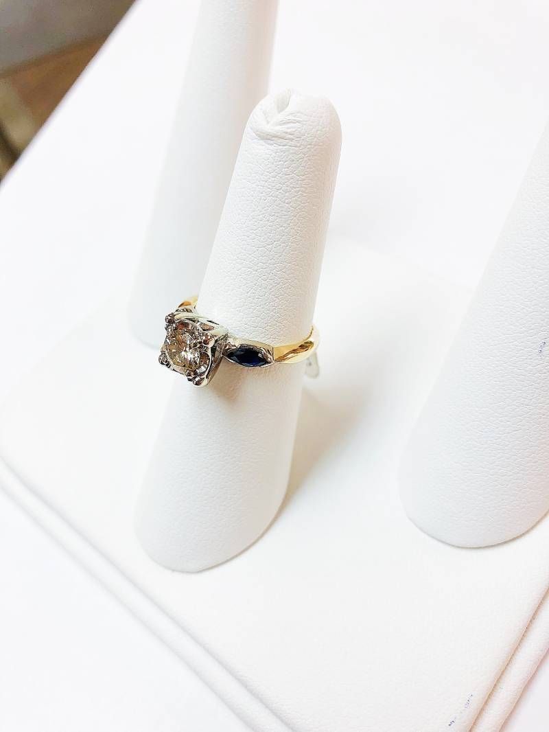 Vintage - Zweifarbiger Diamant Verlobungsring Für Frauen Vintage - Zweifarbiger Diamant Verlobungsring Für Frauen von AlleghenyDiamondMine