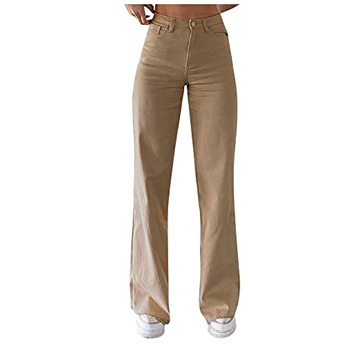 Cargohose Damen Baggy y2k High Waist Cargo Hose 90er Streetwear Freizeithose mit Tasche Breites Bein Boyfriend Pants E-Girl Style Boyfriend Pants Frauen Jeanshose Elastische Hose von Allegorly