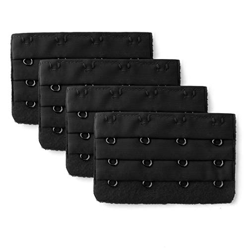 Sourcingmap BH-Verlängerungsband für Damen, 3 x 4 Haken, mehrfarbig, Schwarz, 3 Rows 4 Hooks 4 Pcs von Allegra K
