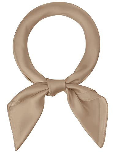 Allegra K 70 cm Frauen Schals Einfarbig Reines Quadrat Halstuch Halstuch Halstuch Khaki 70x70cm/27.56x27.56(LxW) von Allegra K