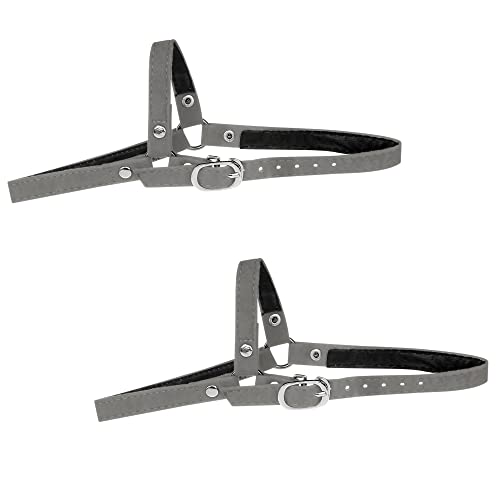 Allegra K Damen 2 Paar abnehmbare Schuhriemen Bänder verstellbare rutschfeste Schuhriemen Gürtel mit Schnalle für Fersen Wildleder grau 20.5cm von Allegra K