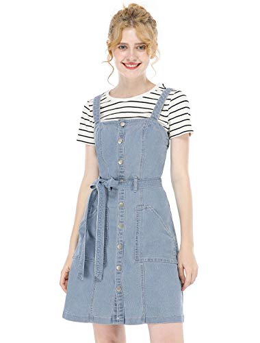 Allegra K Klassische Damen-Overallkleider, verstellbarer Riemen, Schürze, Denim-Jeanskleid, Hell, blau, X-Klein Allegra K Klassische Damen-Overallkleider, verstellbarer Riemen, Schürze, Denim-Jeanskleid, Hell, blau, X-Klein von Allegra K