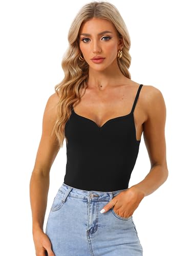 Allegra K Damen Ärmellos Gerippt Y2K Oberteil Tanktop Body Herzausschnitt Clubwear Top Bluse Schwarz L Allegra K Damen Ärmellos Gerippt Y2K Oberteil Tanktop Body Herzausschnitt Clubwear Top Bluse Schwarz L von Allegra K