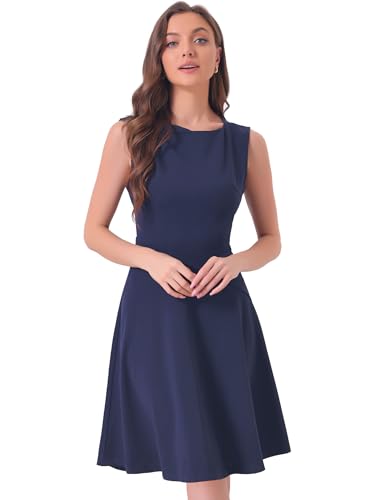 Allegra K Damen Ärmelloses Etuikleid Elegante Lehrer Business Bürokleider mit Quadratischem Ausschnitt Dunkel Blau XS Allegra K Damen Ärmelloses Etuikleid Elegante Lehrer Business Bürokleider mit Quadratischem Ausschnitt Dunkel Blau XS von Allegra K