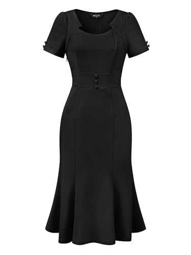 Allegra K Damen Bleistift Kleid, Business Elegant Cocktail Meerjungfrauen Etuikleid Schwarz M von Allegra K