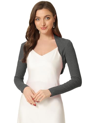 Allegra K Damen Bolero Festlich Langarm Crop Strickjacke Einfarbig Baumwolle Elegant Schulterjacke Khaki S Allegra K Damen Bolero Festlich Langarm Crop Strickjacke Einfarbig Baumwolle Elegant Schulterjacke Khaki S von Allegra K