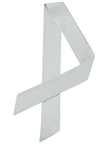 Allegra K Damen Dünner Schal einfarbig reine lange Schals Halstuch Grau 90 * 5cm/35.43 * 1.97 inches(L*W) von Allegra K