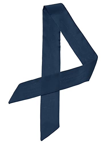 Allegra K Damen Dünner Schal einfarbig reine lange Schals Halstuch Navy blau 90 * 5cm/35.43 * 1.97 inches(L*W) von Allegra K