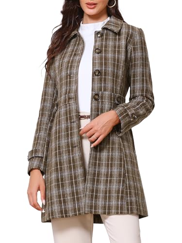Allegra K Damen Einreihiger Peacoat Karierte Winter Trenchcoat Oberbekleidung Kaffee S Allegra K Damen Einreihiger Peacoat Karierte Winter Trenchcoat Oberbekleidung Kaffee S von Allegra K