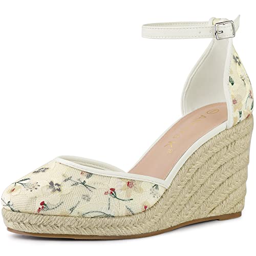 Allegra K Damen-Espadrille-Plattform-Absatz-Spitze-Keilabsatz-Sandalen Grün 40 von Allegra K