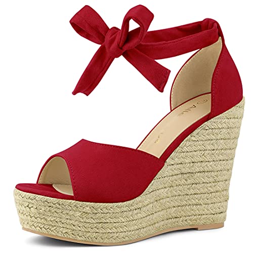 Allegra K Damen Espadrilles Schnürsandalen mit Knöchelriemen und Keilabsatz Rot 38 Allegra K Damen Espadrilles Schnürsandalen mit Knöchelriemen und Keilabsatz Rot 38 von Allegra K
