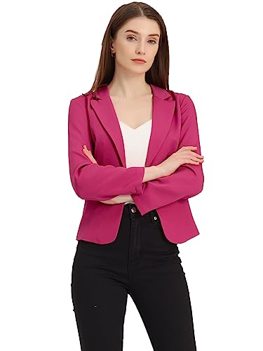 Allegra K Damen Gekerbter Kragen Offen Blazer Freizeit Jacke Büro Sakko Rosas XS von Allegra K