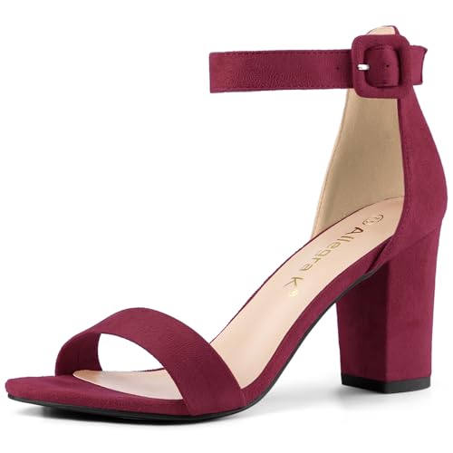 Allegra K Damen High Chunky Heel Schnalle Knöchelriemen Sandalen Burgundy 43 Allegra K Damen High Chunky Heel Schnalle Knöchelriemen Sandalen Burgundy 43 von Allegra K