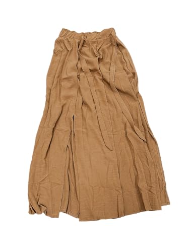 Allegra K Damen Hosenrock Palazzo Hose mit Schlitz Hoher Taille Lässig Weites Bein Lang Hosen Camel S von Allegra K